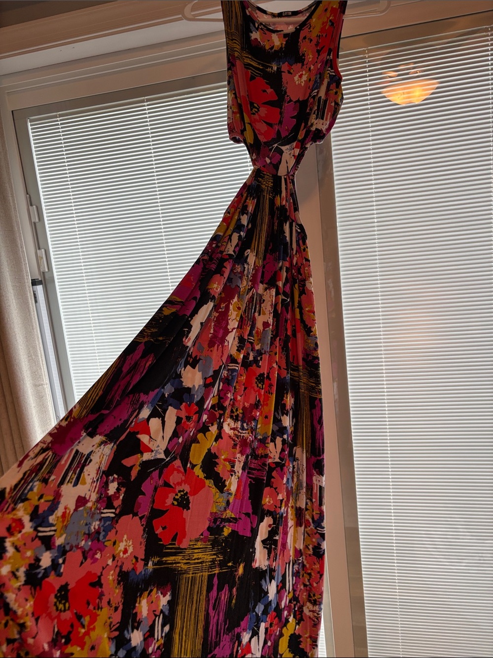 Sleeveless Floral Multicolor Maxi Dress